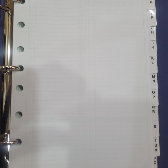 7.5" x 9" Binder w/ Set of Undated "Diary & Work Record" Pages and Address Tabs - Picture 2 of 4